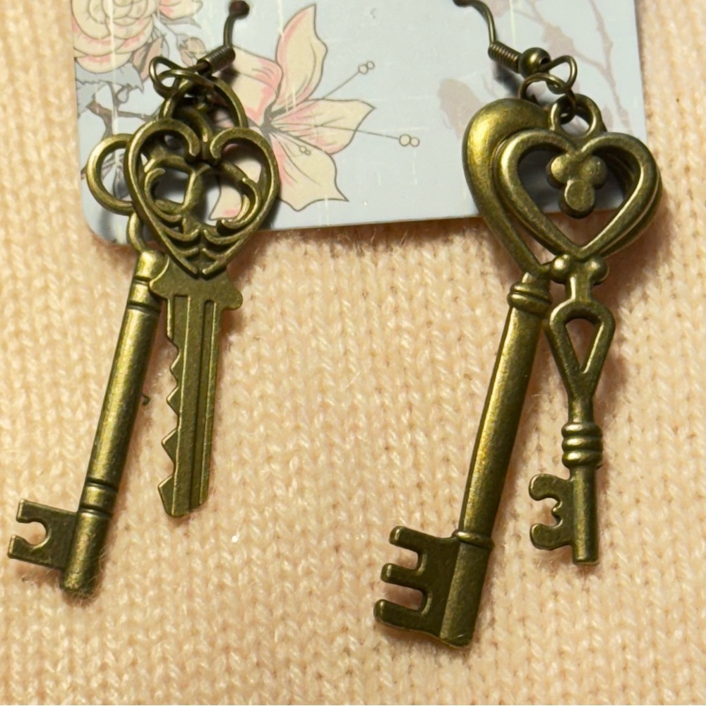 Keys earrings hand finished